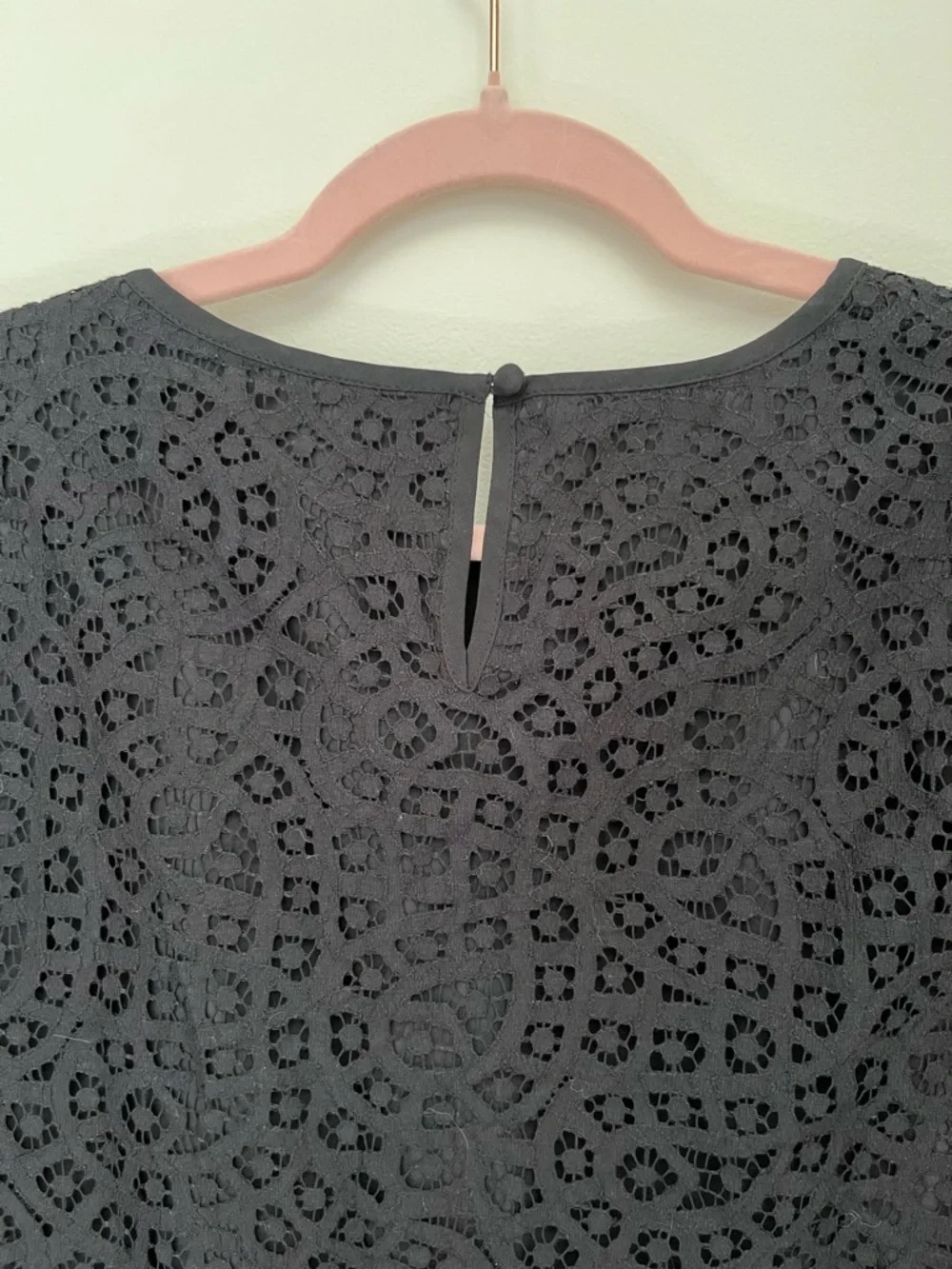 J.Crew Black Lace Blouse Size 12 | Scalloped Hem 3/4 Sleeve Dressy Top